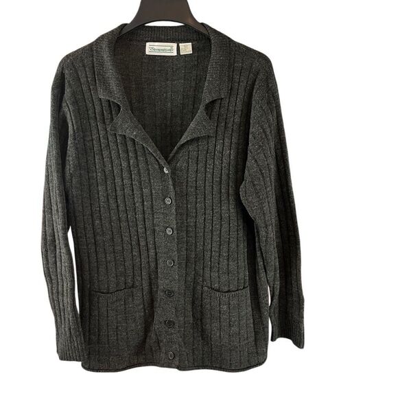 Shenanigans Wool Blend Ribbed Cardigan Style Sweater Gray Size Large - Picture 1 of 5
